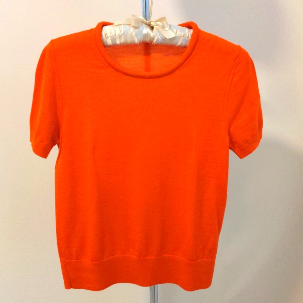 Boss Short Sleeve Merino Wool Poppy Red Sweater S